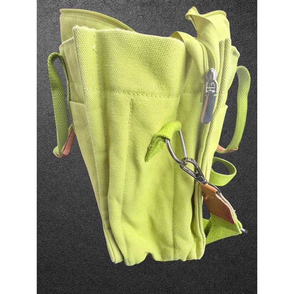 FIORETTO Green Tote Bag Zip Closure w/ Pockets Detachable Adjustable Strap - Picture 3 of 13
